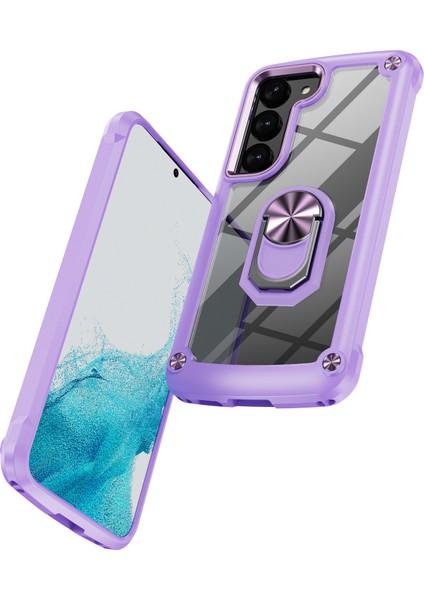 Samsung Galaxy S23 Metal Yüzük Kickstand Back Case Pc + Tpu Cep Telefonu Anti-Drop Koruyucu Kapak (Yurt Dışından) fiyatları