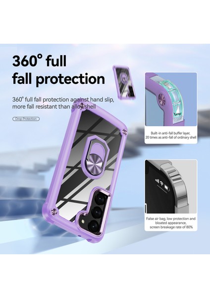 Samsung Galaxy S23 Metal Yüzük Kickstand Back Case Pc + Tpu Cep Telefonu Anti-Drop Koruyucu Kapak (Yurt Dışından) fırsatları