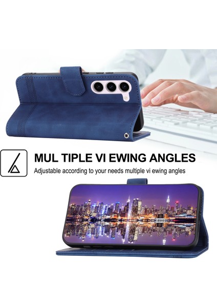 Samsung Galaxy S23, Pu Deri Çizgiler Için Pu Deri Stand Telefon Kılıfı Baskılı Telefon Cüzdan Kapağı (Yurt Dışından) fırsatları