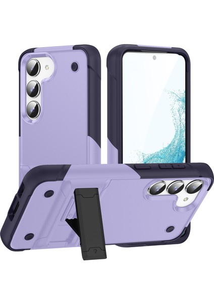 Samsung Galaxy S23, Kickstand Pc+Tpu Koruyucu Cep Telefonu Vaka Işığı Mor/safir (Yurt Dışından)