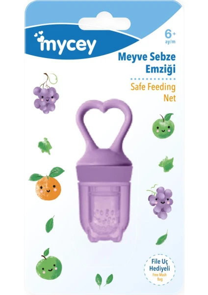 Mycey Silikon Meyve Sebze Emziği Mor