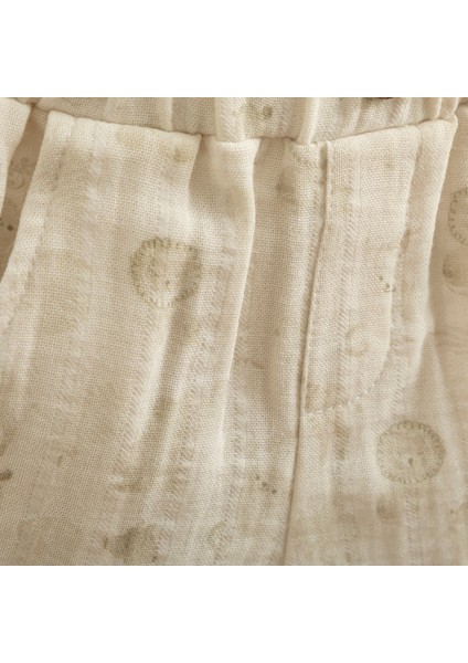 Safari Baskılı Şort Ekru