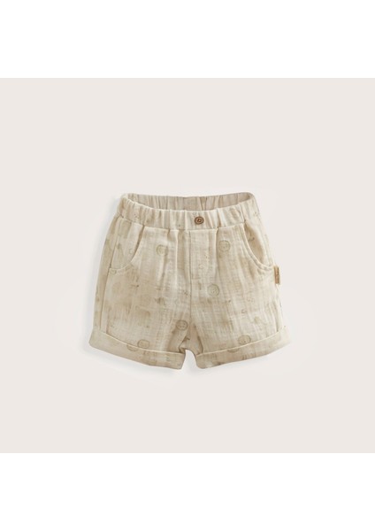 Safari Baskılı Şort Ekru fiyatları
