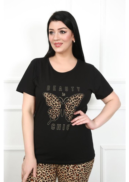 Kadın Büyük Beden Kısa Kol Pijama Takım 202203 modelleri