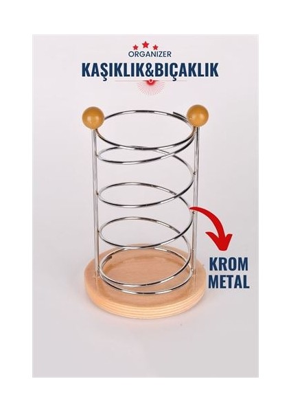 Metal Çatal Kaşık Bıçak Standı 12+2 Adet