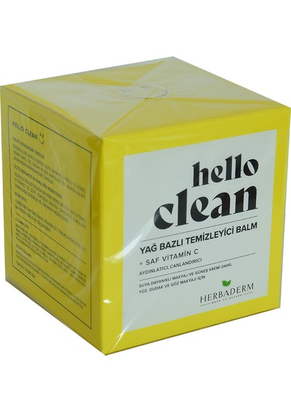 Hello Clean Yüz Dudak ve Göz İçin Yağ Bazlı Temizleyici Balm Saf C Vitaminli 100 ml