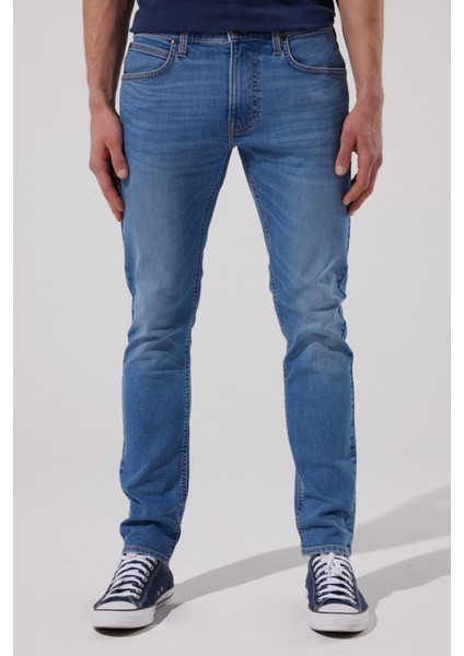 Luke Slim Fit Dar Kesim Normal Bel Mavi Esnek Jean Kot Pantolon