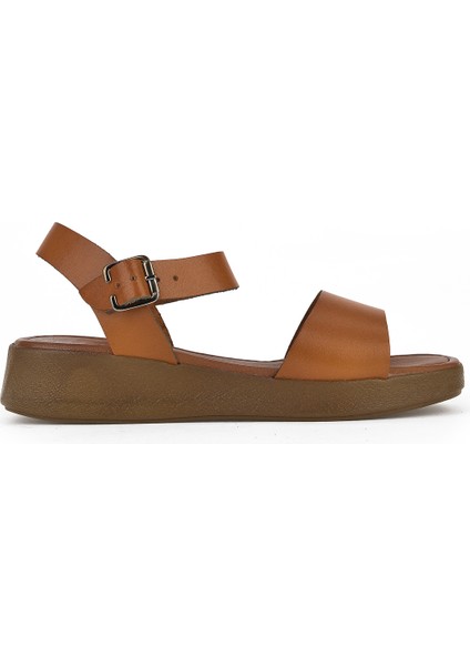 Ziya, Kadın Hakiki Deri Sandalet 1311010 860 Taba
