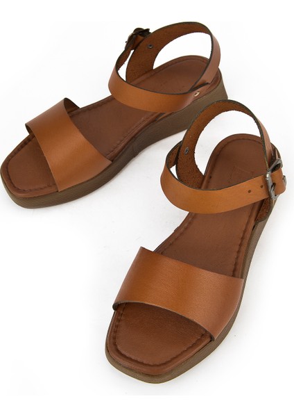 Ziya, Kadın Hakiki Deri Sandalet 1311010 860 Taba fırsatları
