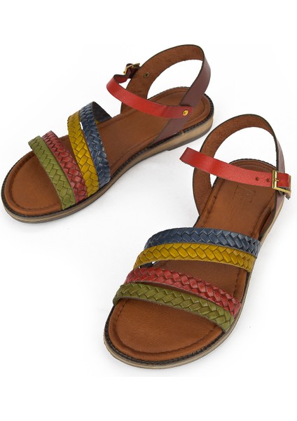 Ziya, Kadın Hakiki Deri Sandalet 1311010 421 Multi fırsatları