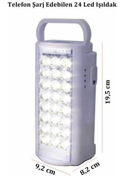 Fujita 2606L USB Şarj Çıkışlı Super 24 LED 80 Saat Akülü Şarjlı Işıldak