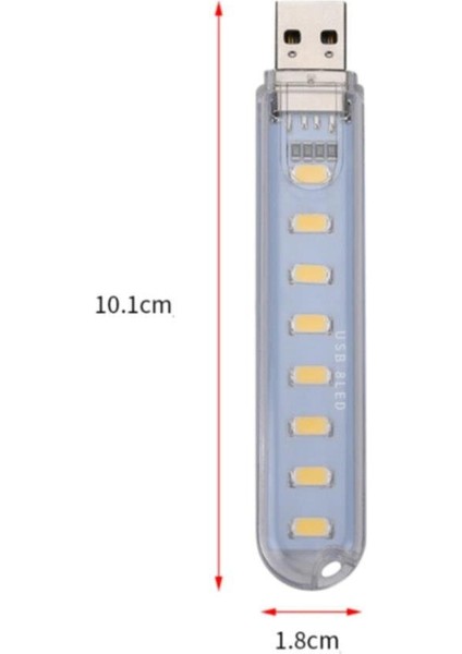 8 LED Beyaz Işık Taşınabilir Mini USB LED Lamba 5730 Smd Kamp Stick LED