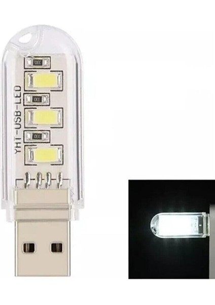 Taşınabilir Mini USB LED Lamba 3 LED Beyaz 5730 Smd Kamp Stick LED