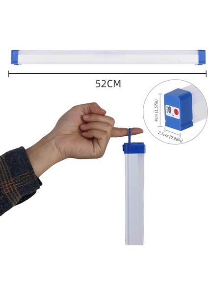 USB Şarjlı 3 Modlu Mıknatıslı Balıkçı - Kamp Feneri LED Şarjlı Işıldak 60 W 52 cm