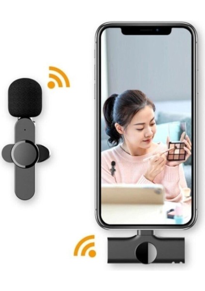 Iphone Girişli Telefon Uyumlu Wireless Tiktok Yayın Kablosuz Yaka Mikrofonu