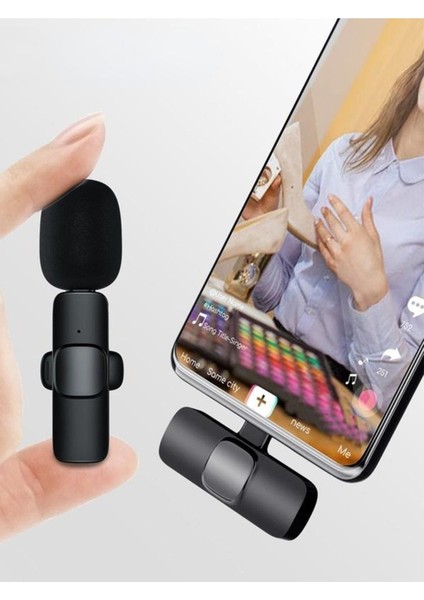 Iphone Girişli Telefon Uyumlu Wireless Tiktok Yayın Kablosuz Yaka Mikrofonu