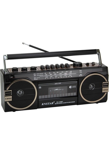 PX-149BT Bluetooth Usb+Sd+Fm Radyo Kaset Çalar Müzik Çalar Knstar