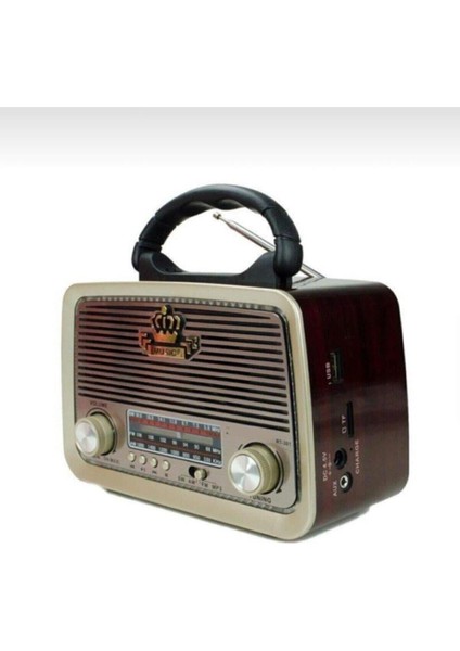 RT-301B Nostalji Radyo Bluetooth+Fm Radyo+Usb+Sd+Mp3+Aux Kart Geliştirilmiş