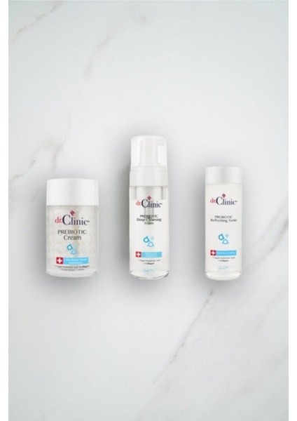 Clinic Prebiotic Cilt Bakım Seti Krem Tonıc Köpük Prebiotic Set