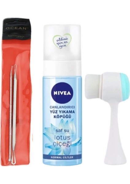 Yüz Yıkama Köpüğü Normal Ciltler 150 ml + Siyah Nokta Temizleyici + Yüz Temizleme Fırçası