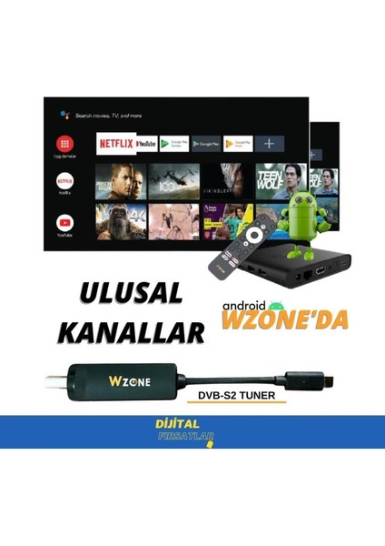 Wzone 4K Android Kutu Için Tuner Uydu Alıcısı Wzone Botech fiyatları