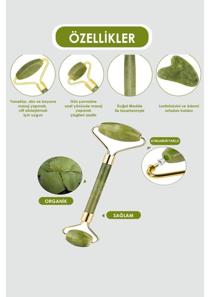 2'li Set Yeşim Taşı + Gua Sha Masaj Taşı