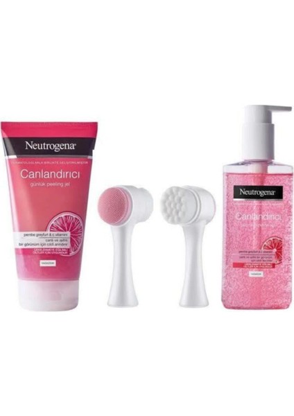 Visibly Pembe Greyfurt Canlandırıcı Peeling Jel + Temizleme Jeli 200 ml ve Fırçası