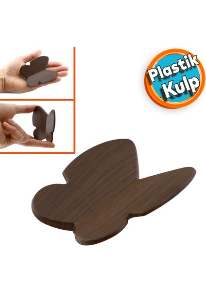 Mobilya Çekmece Dolap Kapak Kulpu Kulbu Çocuk Bebek Genç Odası Plastik Koyu Ceviz Kulp 32 mm