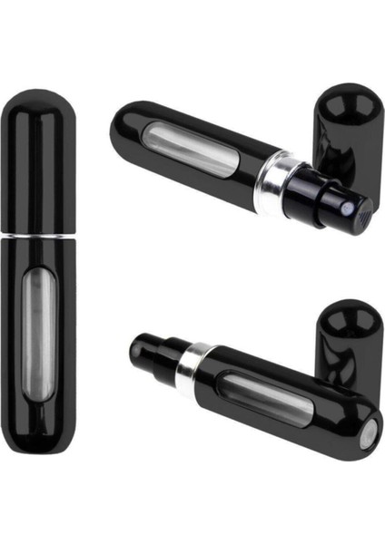 Mini Doldurulabilir Parfüm Şişesi Cep Parfüm Şişesi Seyahat Boy Siyah