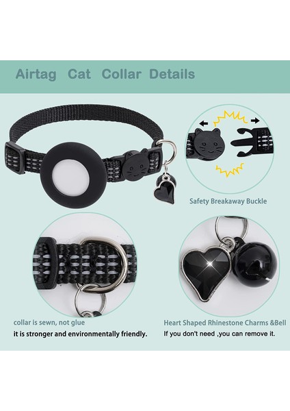 Airtag Pet Yakası Gps Izleyici Silikon Koruyucu Kapak Çan ve Kalp Şekli Kolye (Yurt Dışından)