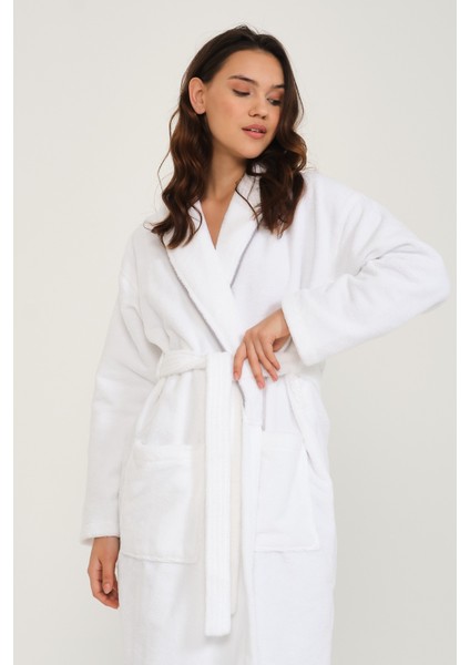 Şalyaka Premium %100 Pamuk Biyeli Kadife Unisex Bornoz
