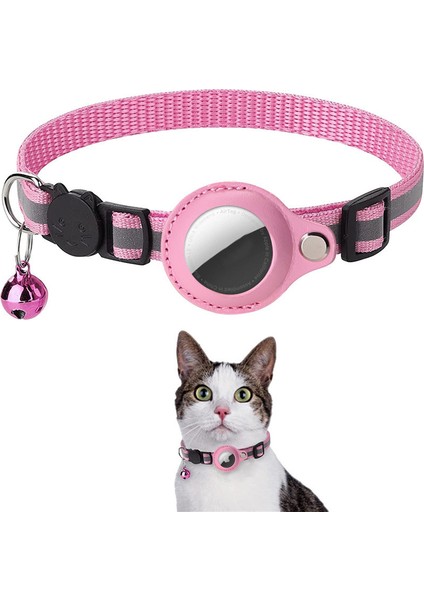 Airtag Pu Deri Kılıf Için Yansıtıcı Pet Yakası Gps Izleyici Koruyucu Kapak Bell (Yurt Dışından)