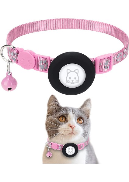 Airtag Silikon Kılıf Pençe Deseni Yansıtıcı Pet Yakası Gps Izleyici Koruyucu Kapak Çan ile (Yurt Dışından)