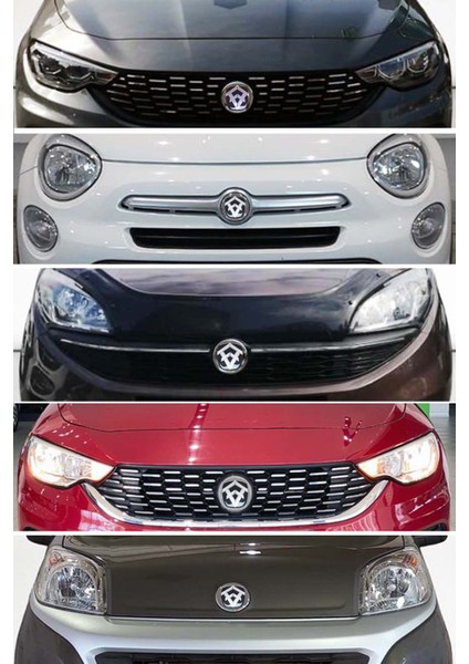 Fiat Egea Sedan Logo Içi Metalize Damla Kabartma Logo Ön - Arka - Direksiyon 3'lü Set.