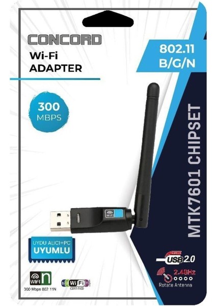 W7 Uydu Alıcı ve Pc Uyumlu 300 Mbps Wireless USB Adaptör fiyatları