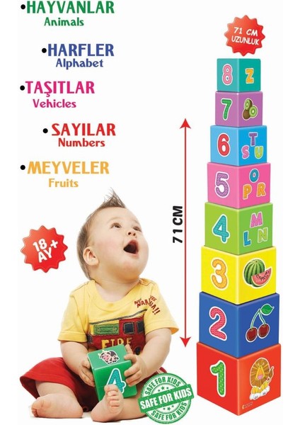 Denge Kulesi Oyunu 0-3 Yaş Eğitici Oyuncak