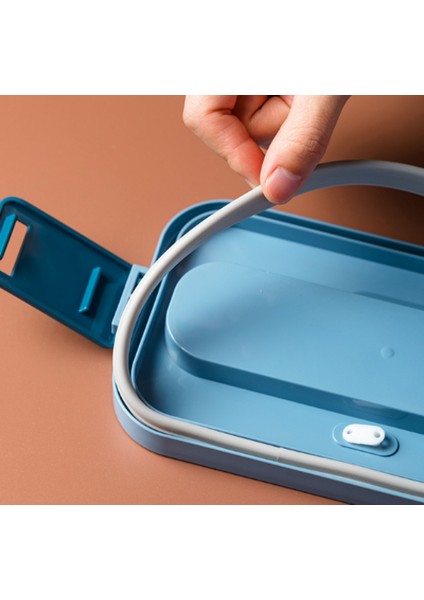 Çift Katmanlı Bento Kutusu Taşınabilir Açık Gıda Depolama Kaçak Geçirmez Japon Tarzı Öğle Yemeği Kutusu Bölmesi Soğutucu Kutuları (Mavi) (Yurt Dışından) fırsatları