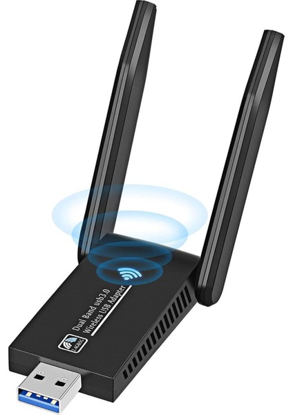 Dual Band USB 3.0 Adaptör Kablosuz Wifi Alıcı AC1300 Mbps