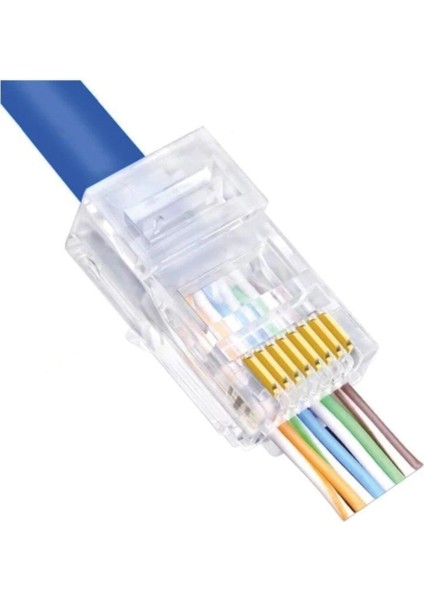 Ez RJ45 Cat6 Açık Uçlu Soket 8p/8c Cat6 Konnektör 100 Adet Jack