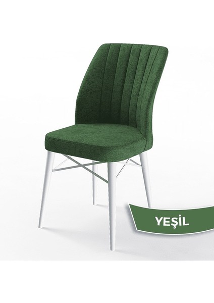 Concept Eva Serisi 80X132 Açılabilir Mdf Beyaz Mutfak Masa Takımı ve 4 Sandalye
