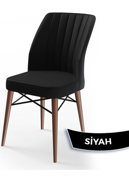 Concept Eva Serisi 80X132 Açılabilir Mdf Beyaz Masa Ceviz Ayak Mutfak Masa Takımı ve 4 Sandalye fırsatları