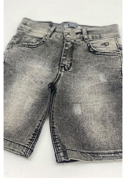 Mojo Erkek Çocuk Taşlanmış Kot Şort 919697 Füme