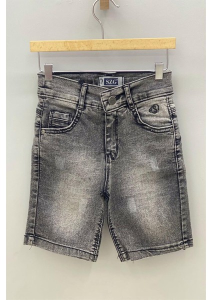 Mojo Erkek Çocuk Taşlanmış Kot Şort 919697 Füme