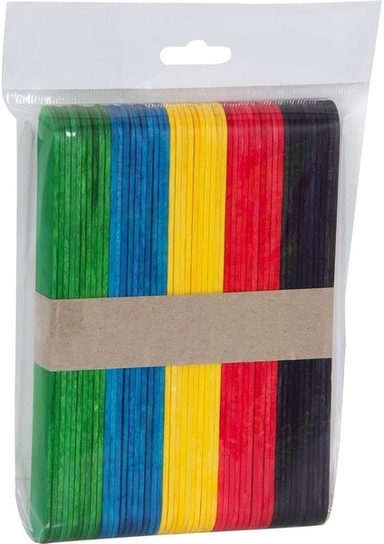 Renkli Ahşap Dil Çubuğu (Abeslang) - 50 Adet