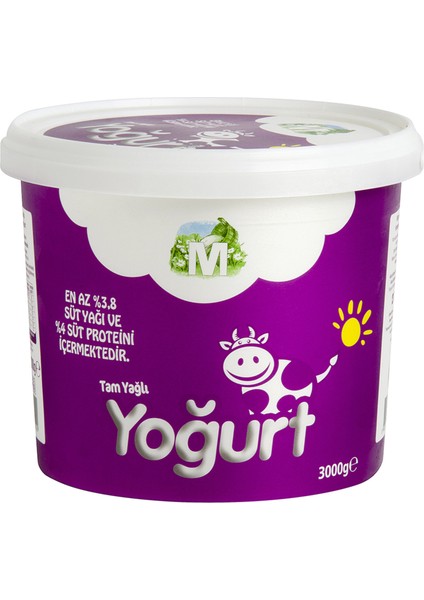 Tam Yağlı Homojenize Yoğurt 3 kg