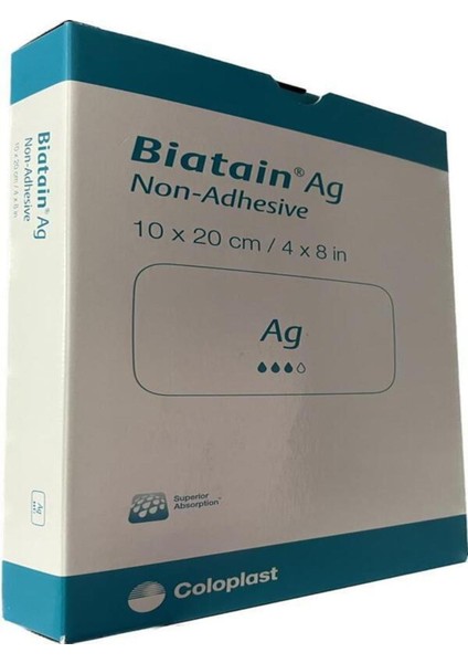 Biatain Ag+ (Gümüş) Yapışkansız Köpük Örtüsü 10X20CM 5ADET