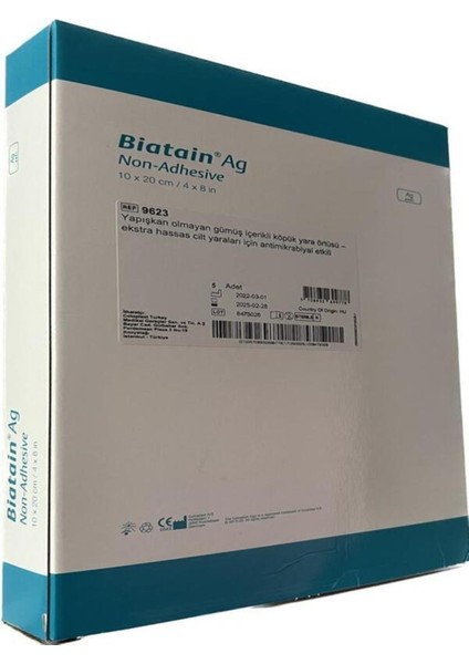 Biatain Ag+ (Gümüş) Yapışkansız Köpük Örtüsü 10X20CM 5ADET