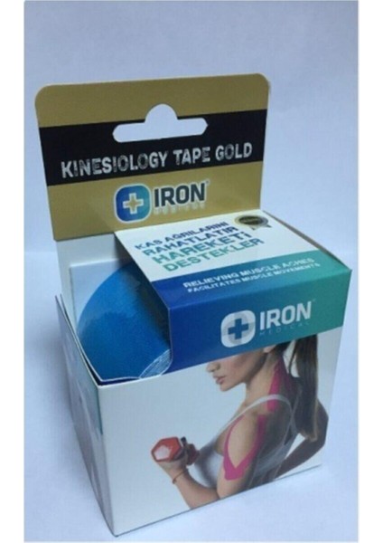 Iron Bandı-Kinesio Tape 5CMX5M Mavi Renk