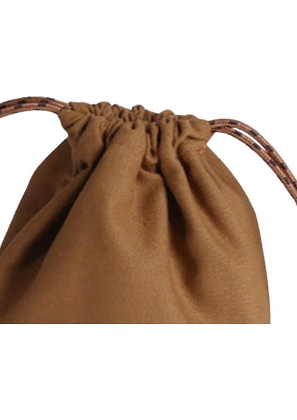 Iç Cepleri İle Drawstring Çantası Kamp Çantası Çantalar Yürüyüş Seyahat Kahverengi Küçük (Yurt Dışından)