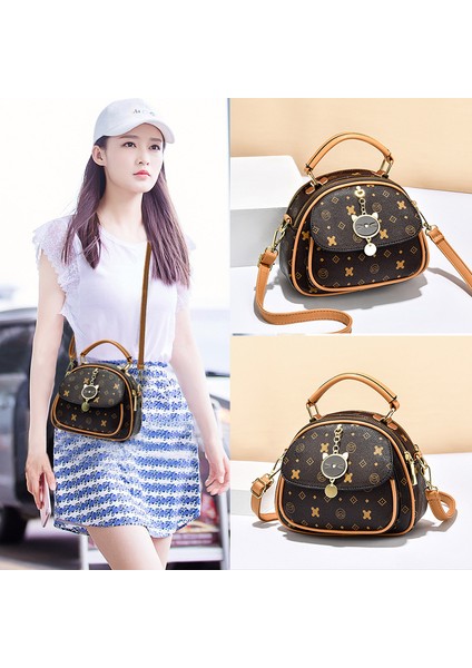 Küçük Yuvarlak Çanta Kadın Zincir Çanta Baskılı Tek Omuz Çapraz Çanta (Yurt Dışından) fiyatları